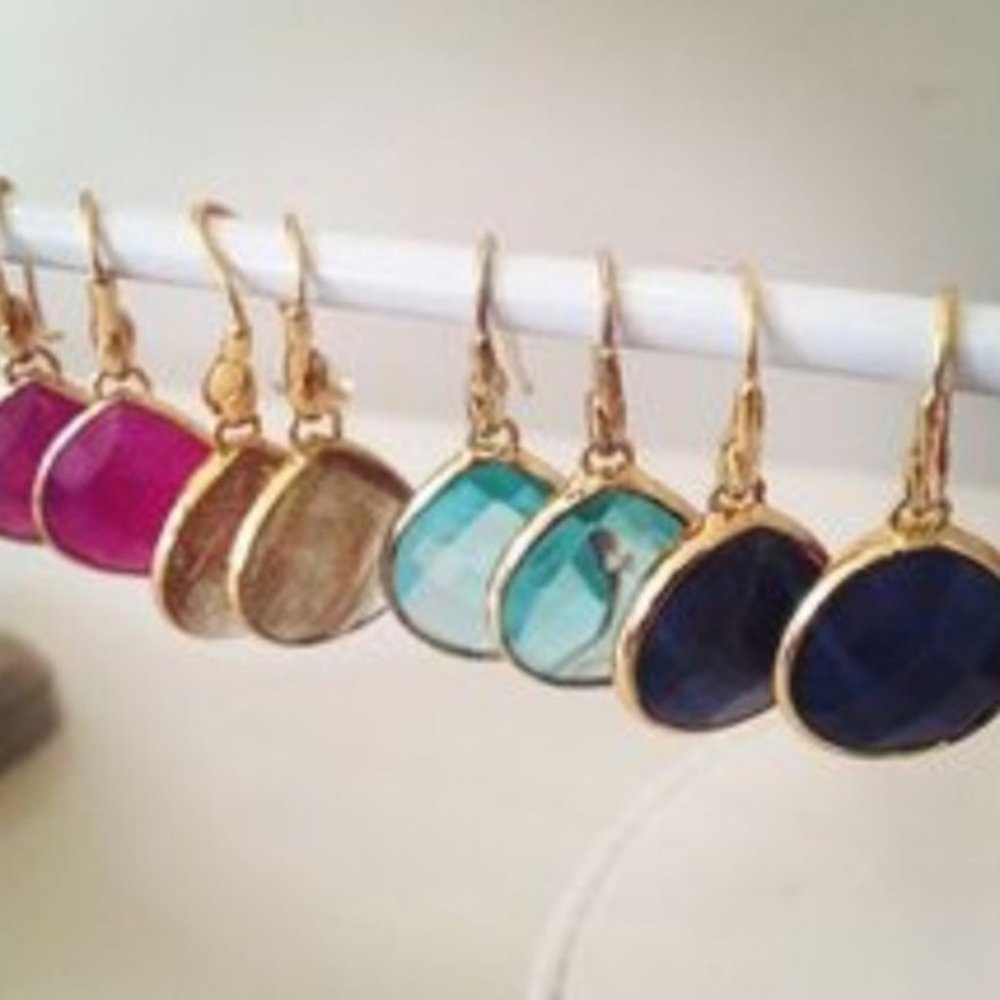 :: S&D Blue Lapis Serenity Stone Earrings - Picture 3 of 5